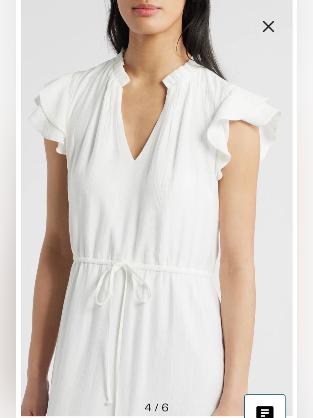 NWT- Julia Jordan Flutter Sleeve Midi Dress, White, size 12 - Picture 4 of 12